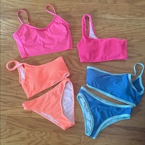 Swimwear Bundle - Pink, Orange, and Blue. Small - New!